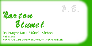 marton blumel business card